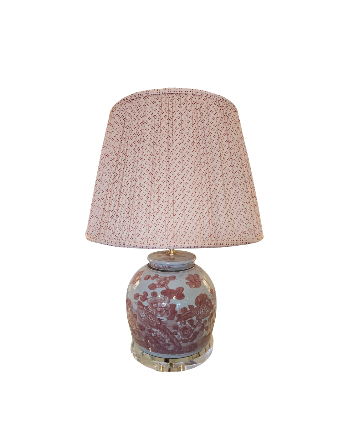 Coral Floral Ginger Jar Lamp