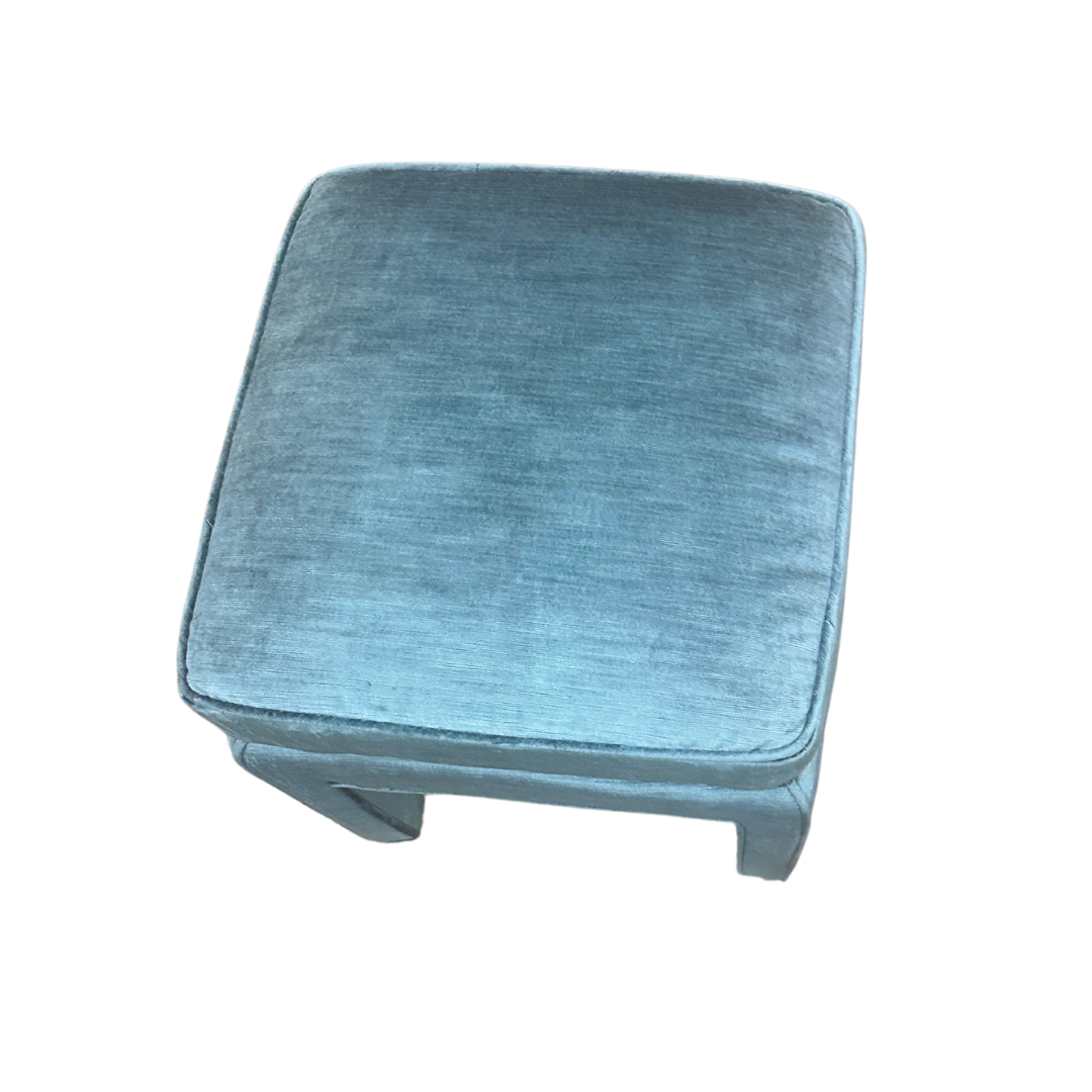 Custom Antique Velvet Upholstered Ottoman