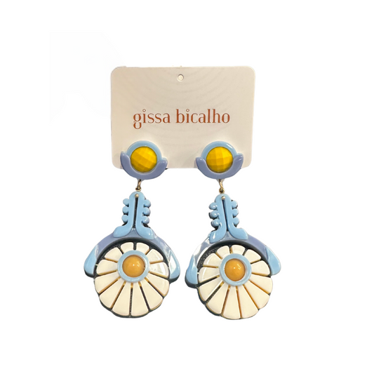 Blue Crisantemo Earrings