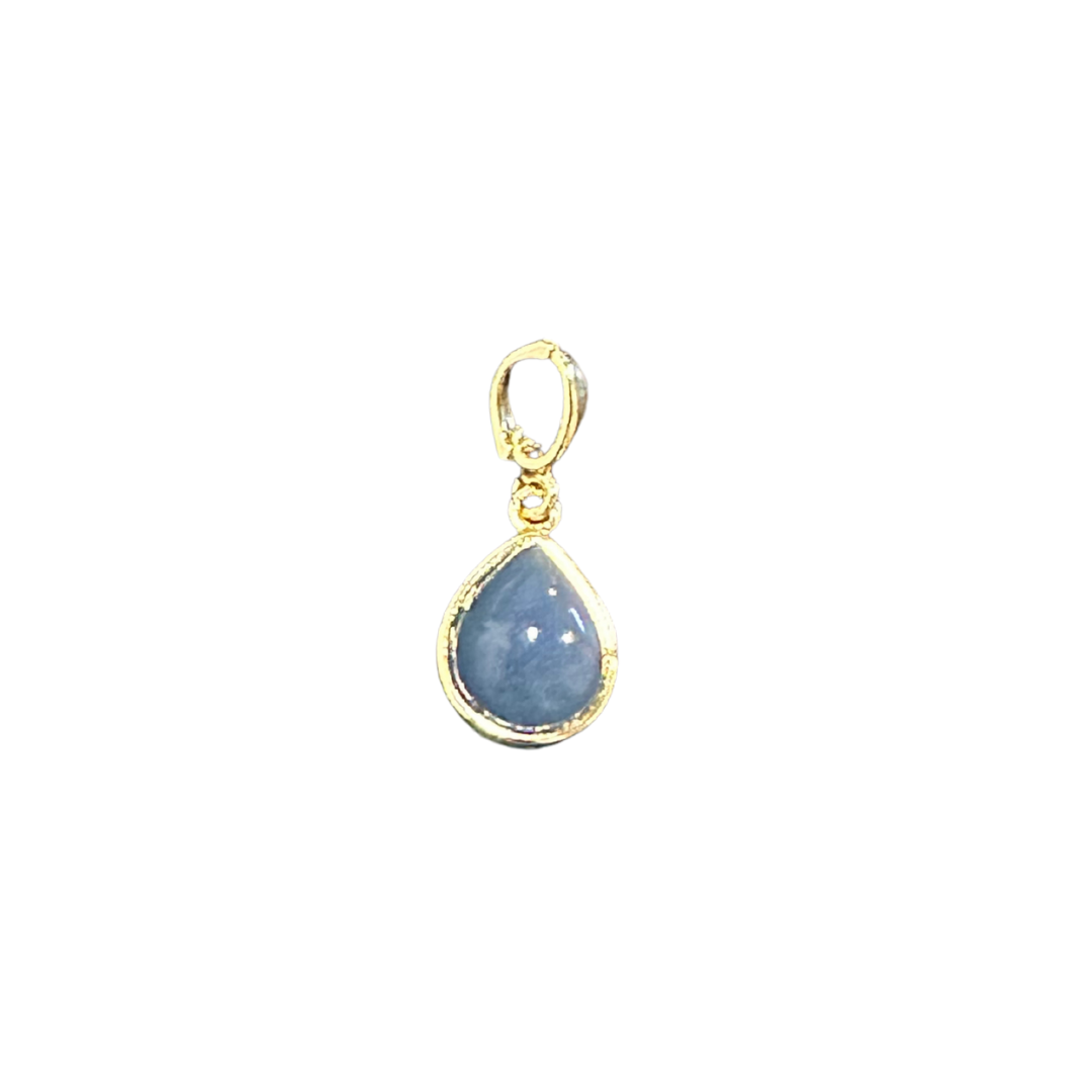 Blue Pear Bezel Charm