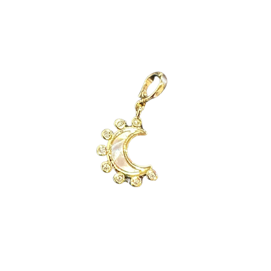 Studded Moon Charm