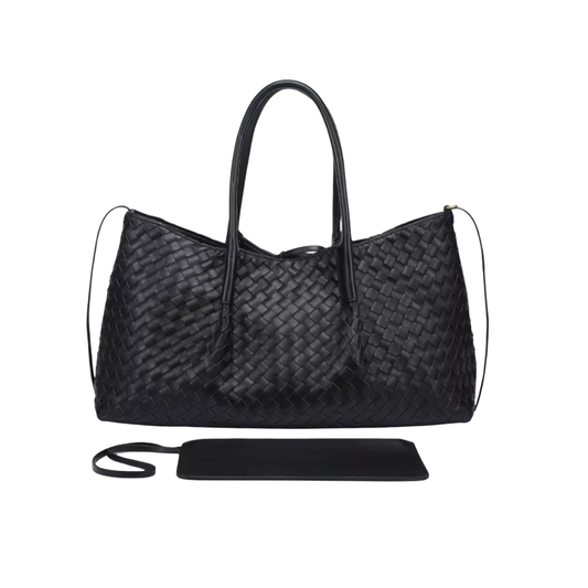 Large Woven Tote Bag {Black}