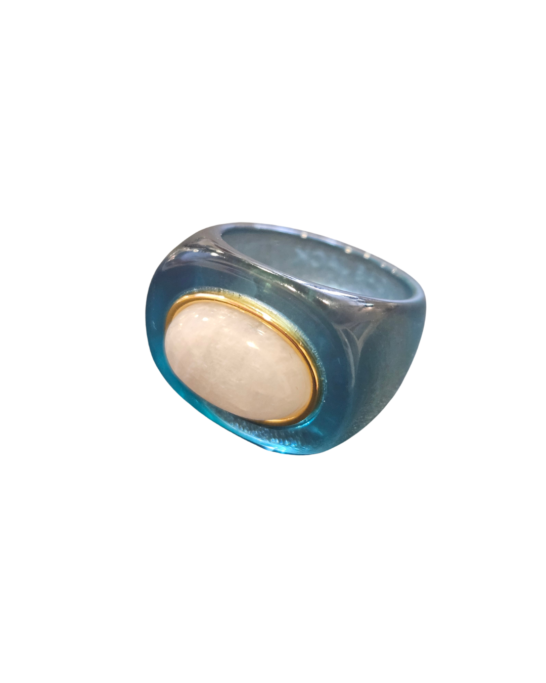 Deep Sea Blue/Moonstone Ring