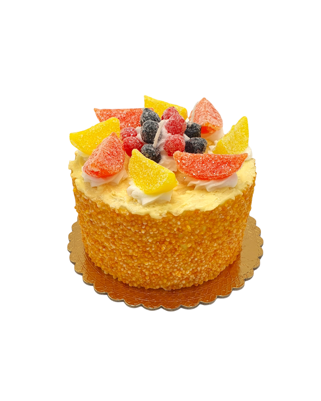 Cream and Candied Fruit Cake Candle