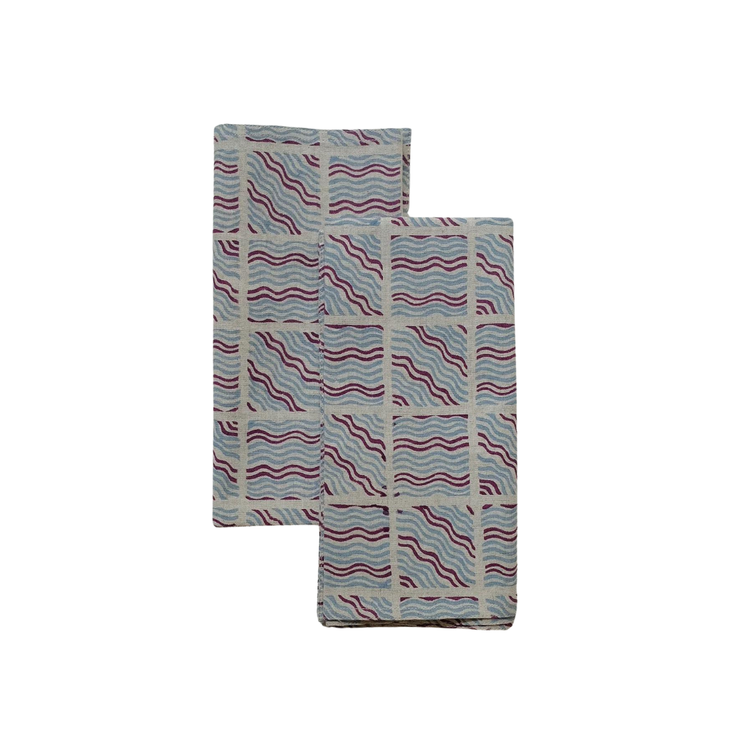 Neem Block Printed Table Napkins- Set of 4 {Aubergine}