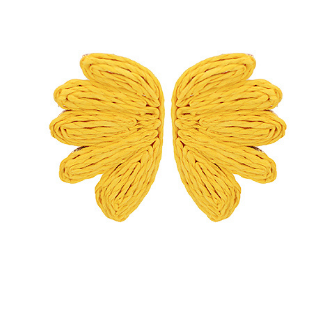 Wrapped Raffia Wings Shape Earrings