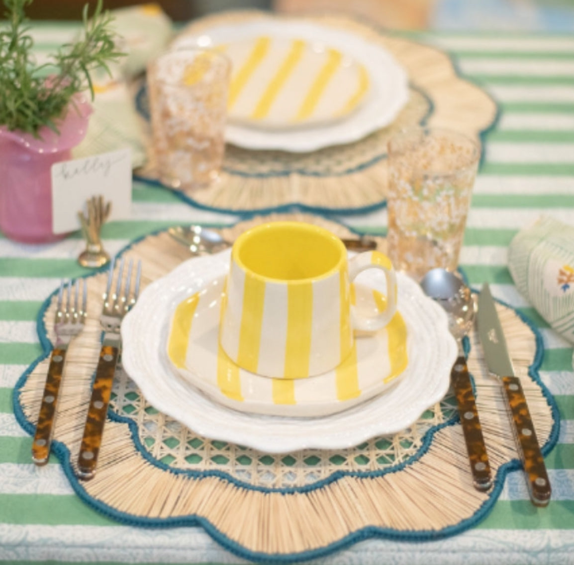 Breezy Placemat {Natural/Navy}