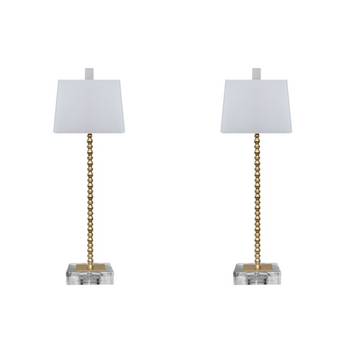 Pair of Crystal Brass Lamps