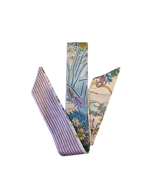 Lavender Stripe and Floral Twilly