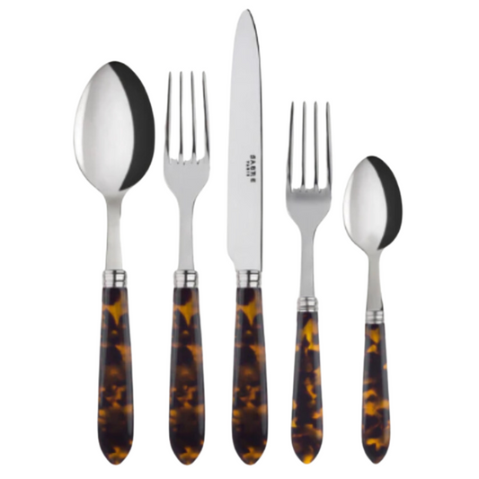 5 pc Cutlery Set {Tortoise, Classic Handle}