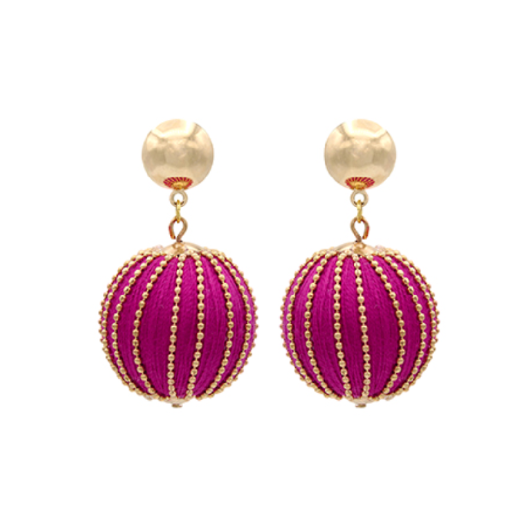 Thread & Ball Drop Earrings