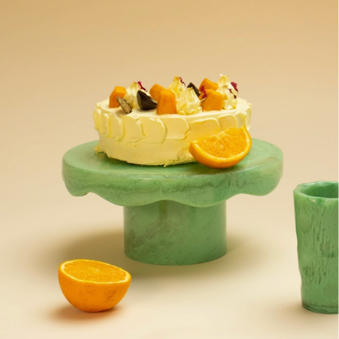 Scallop Resin Cake Stand {Green}