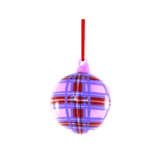 Plaid Purple Bauble Ornament