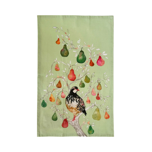 Holiday Tea Towel {Partridge in a Pear Tree}