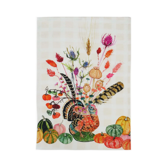 Holiday Tea Towel {Turkey Vase}