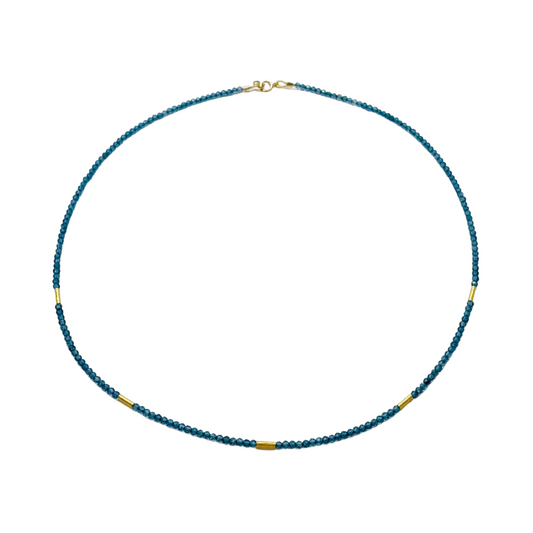 Delicate Color Block Five Bar Necklace {Shaded Sapphire and Blue}