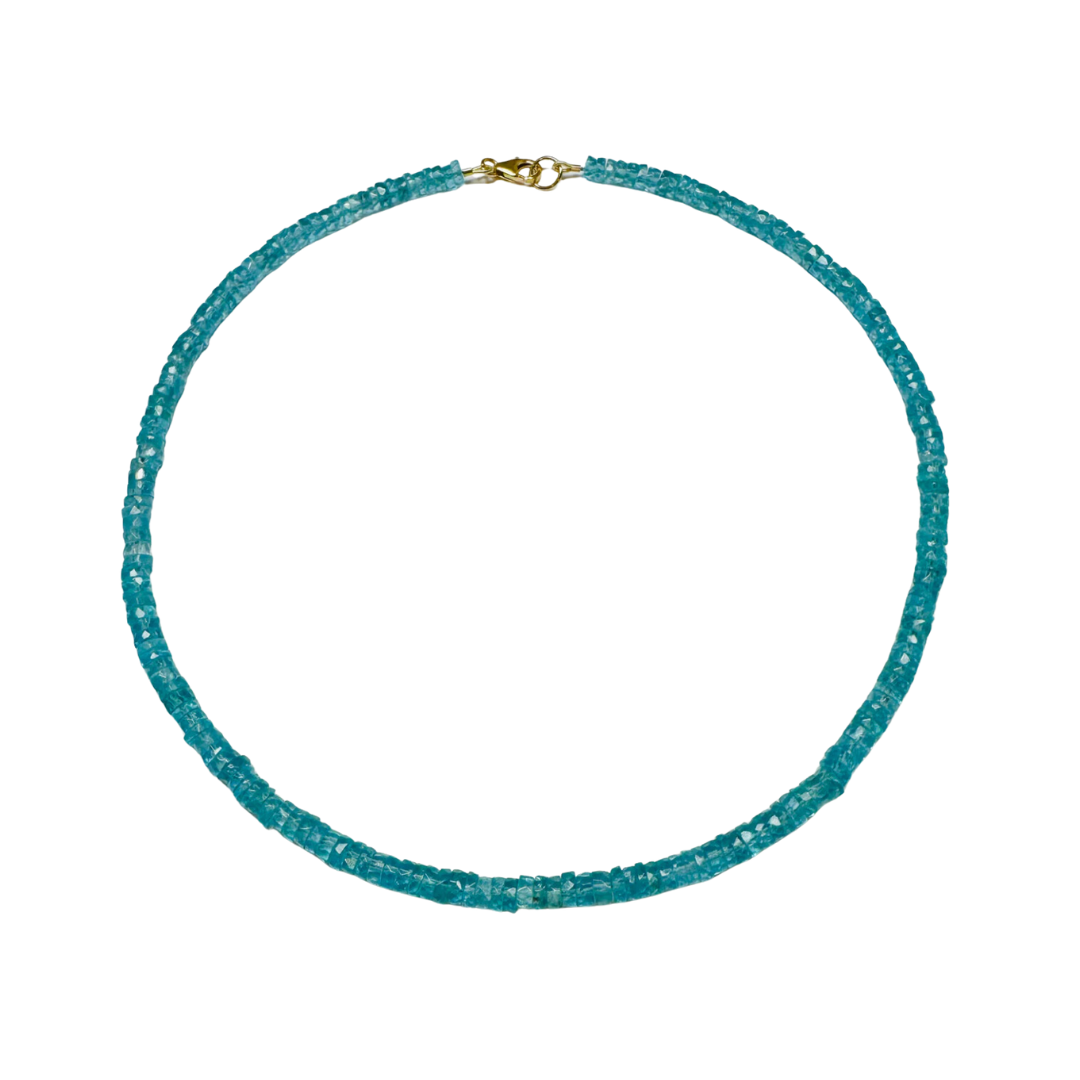 Faceted Apatite Heishi Necklace