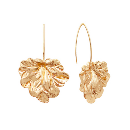 Textured Bold Leaf Earrings