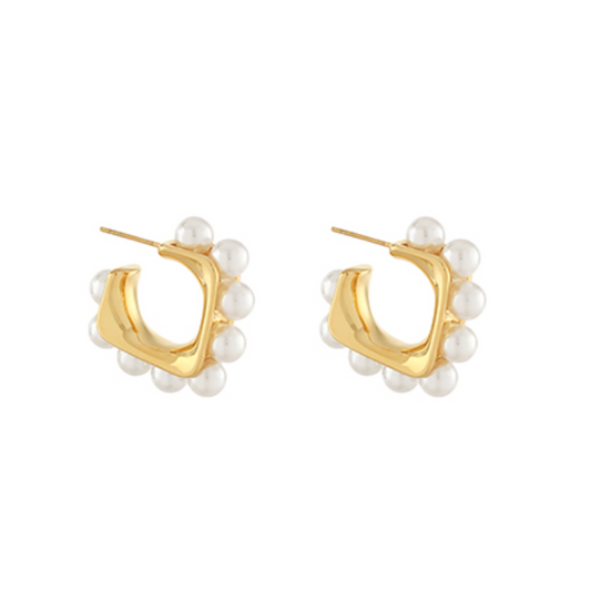 Pearl Square Earrings