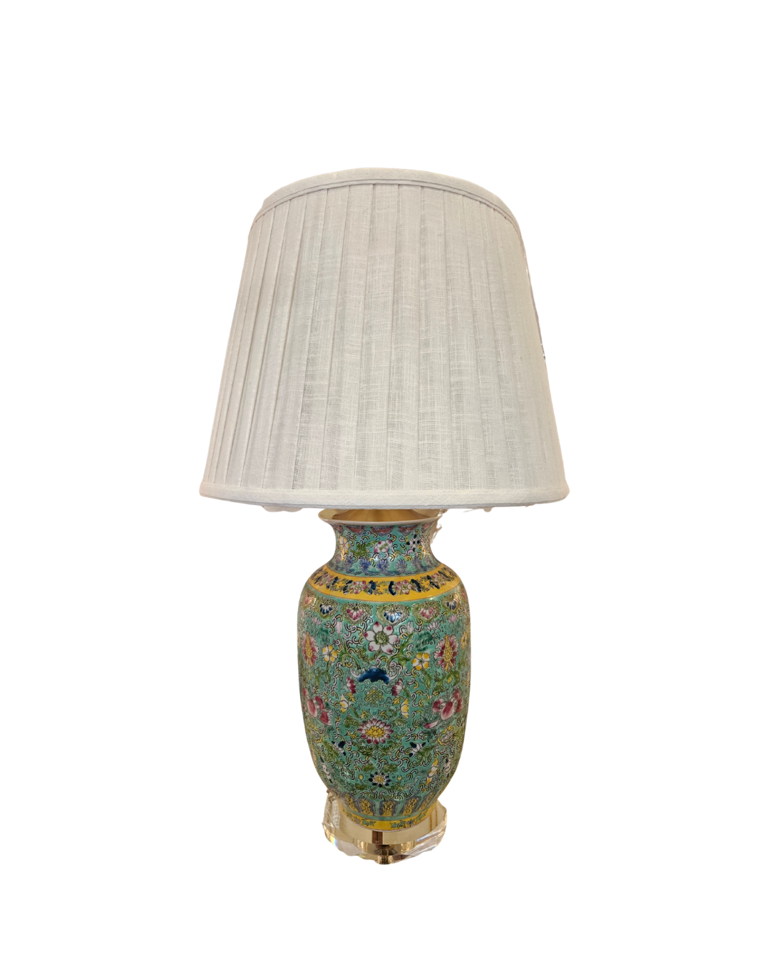 Famille Rose Lanton Vase Lamp