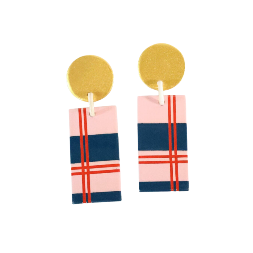 Nutcracker Plaid Cabana Earrings