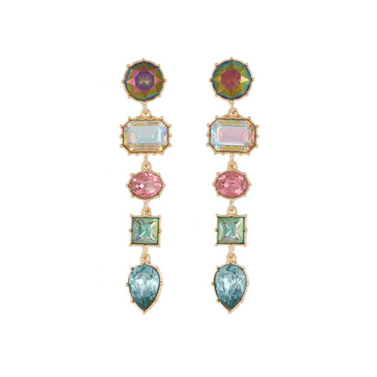 5 Tier Jeweled Drop Earrings