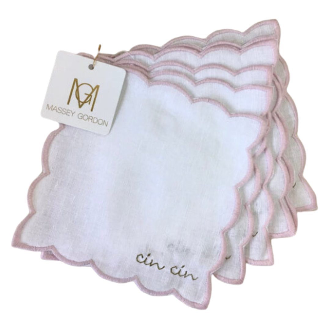 "Cin Cin" Cocktail Napkins {set of 6}