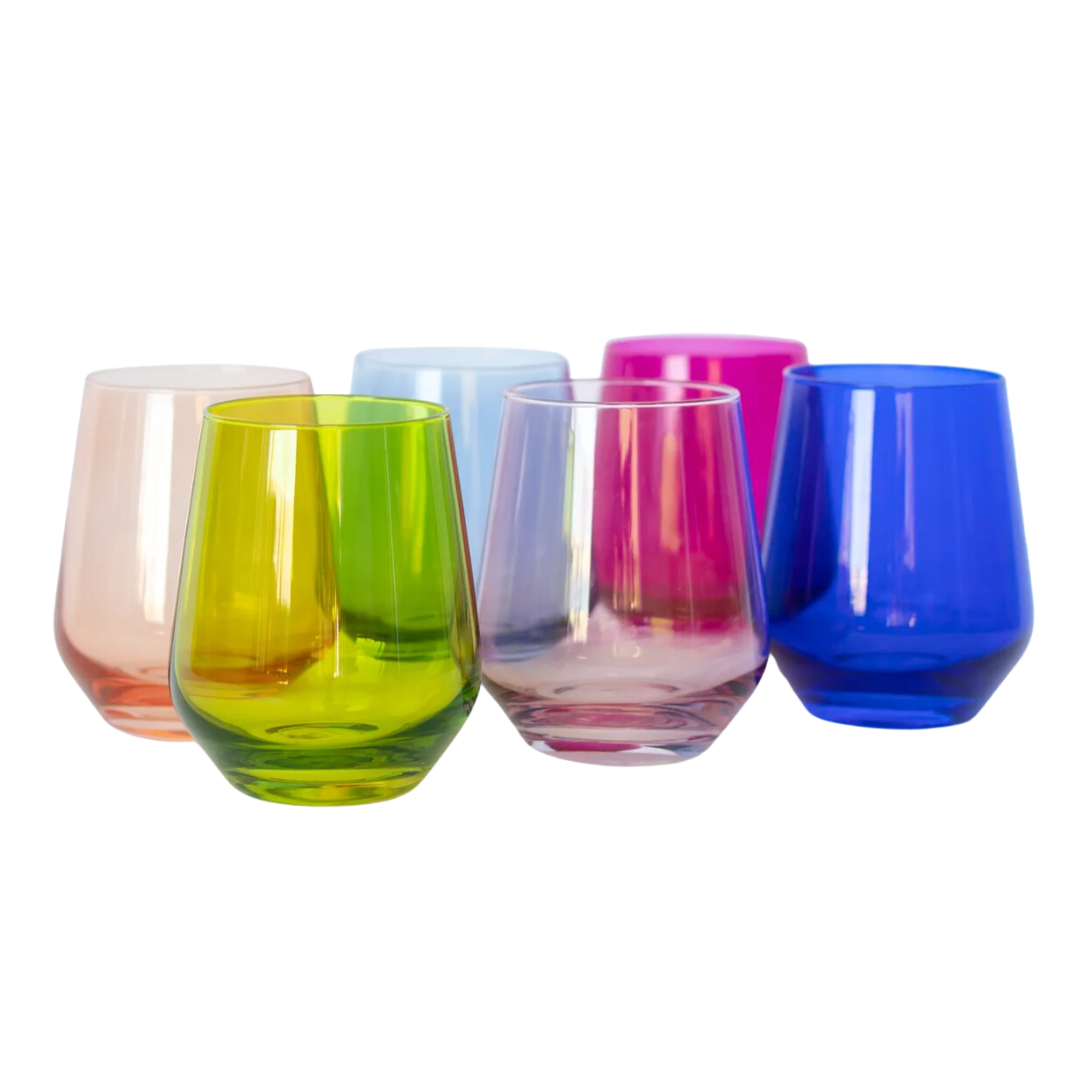 Estelle Colored Stemless {Mixed Set of 6}