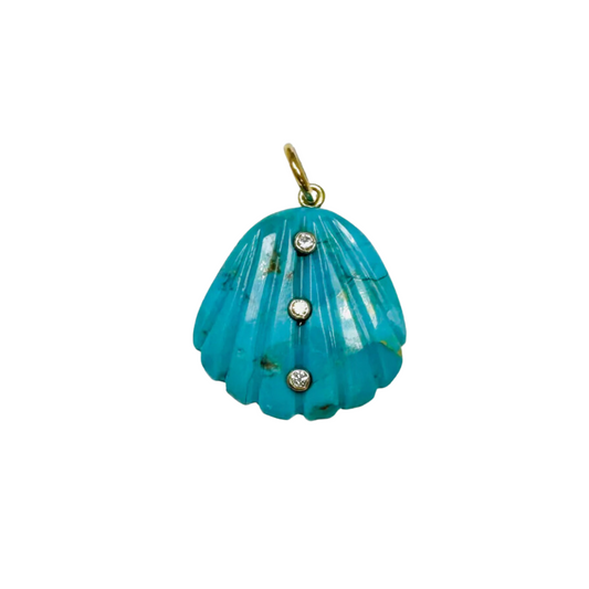 Carved Scallop Pendant {Turquoise}