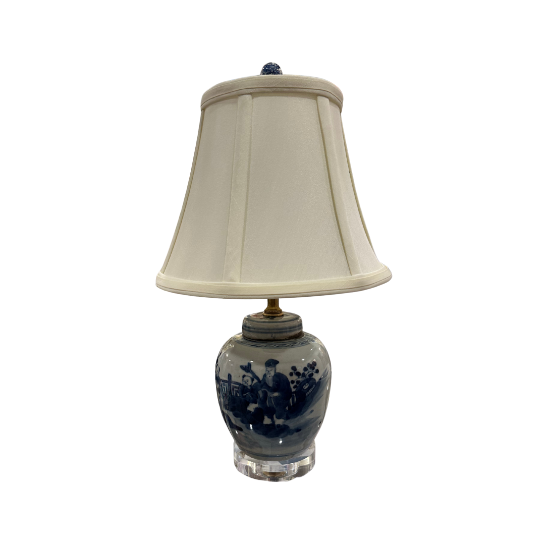 Small Porcelain Blue/White Jar Lamp