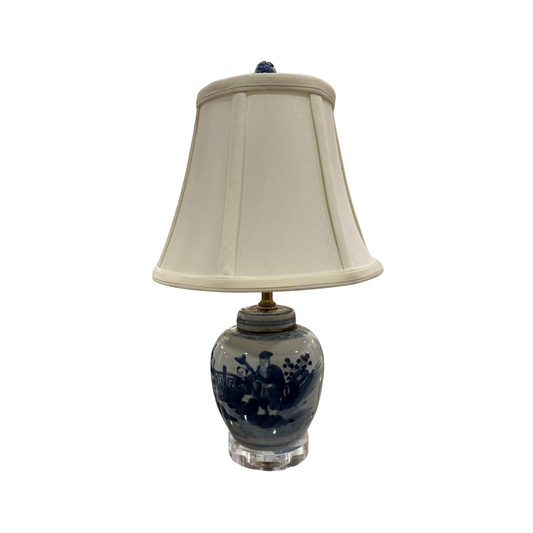 Small Porcelain Blue/White Jar Lamp