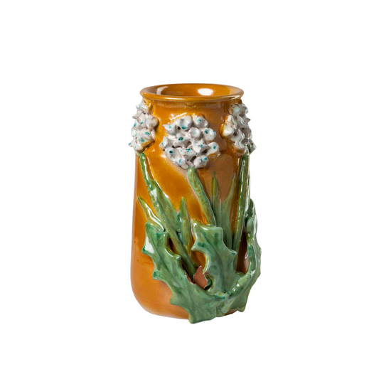 Italian Vase {Mango w/ White Florals}