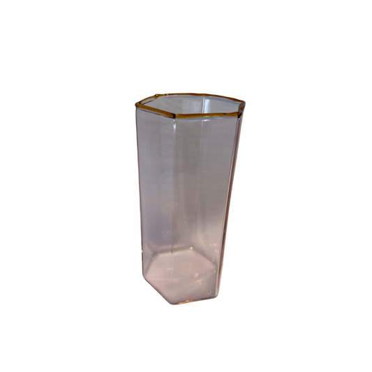 Tall Hexagon Vase {Pink & Amber}