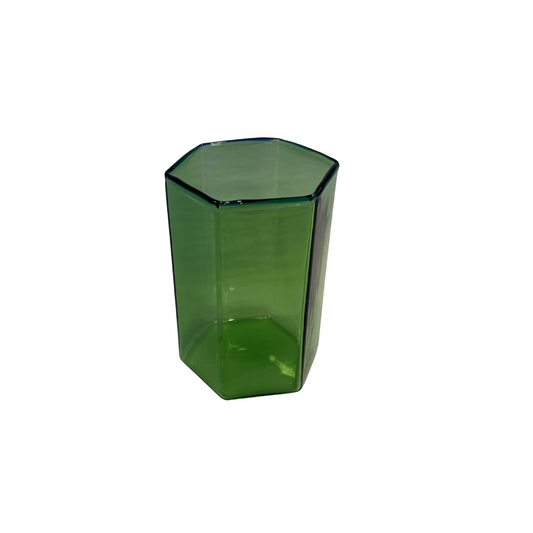 Small Hexagon Vase {Green & Blue}