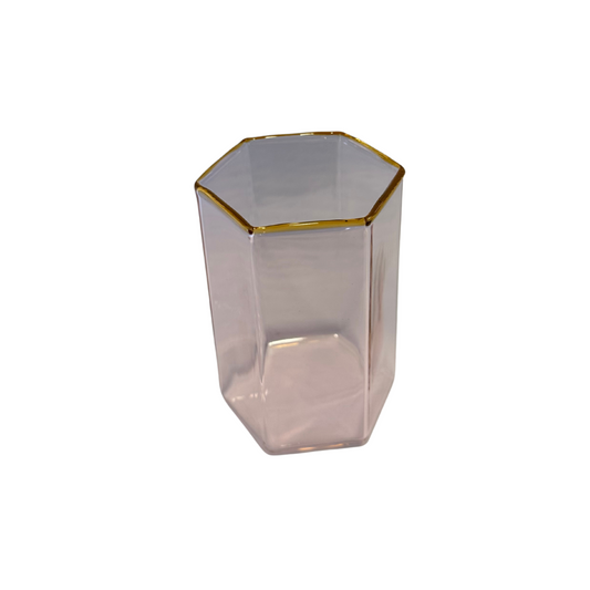 Small Hexagon Vase {Pink & Amber}