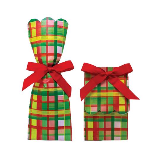 Holiday Plaid Wine + Gift Bag {Set of 6}