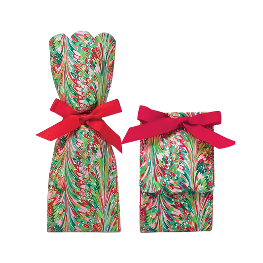 Christmas Marble Wine + Gift Bag {Set of 6}