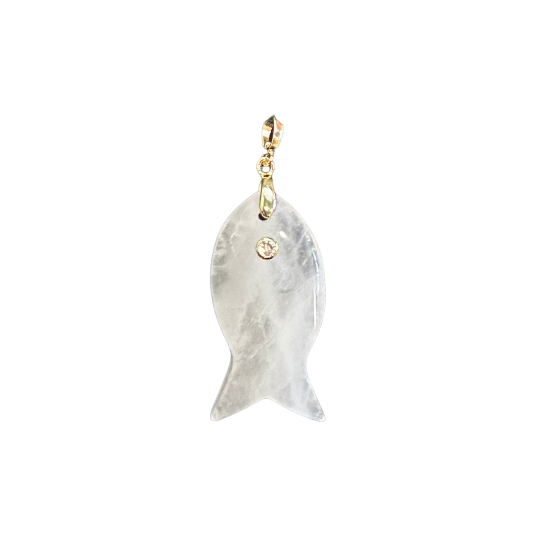 Large White Fish Charm