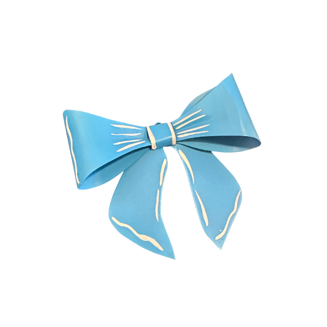 Hand Painted Bow ornament {Turquoise}