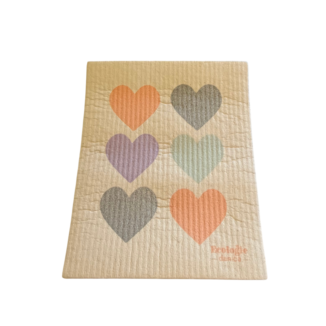 Swedish Dishcloth {Pastel Hearts}