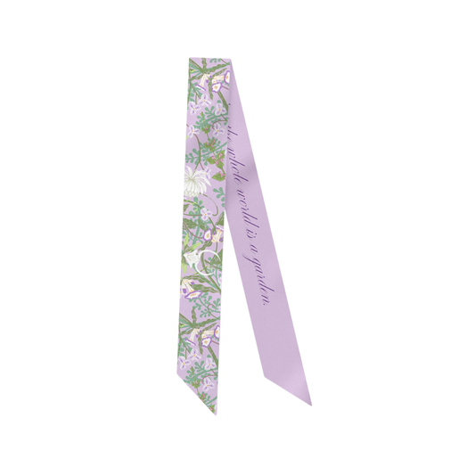 Lavender Cottage Vines Silk Twilly Scarf