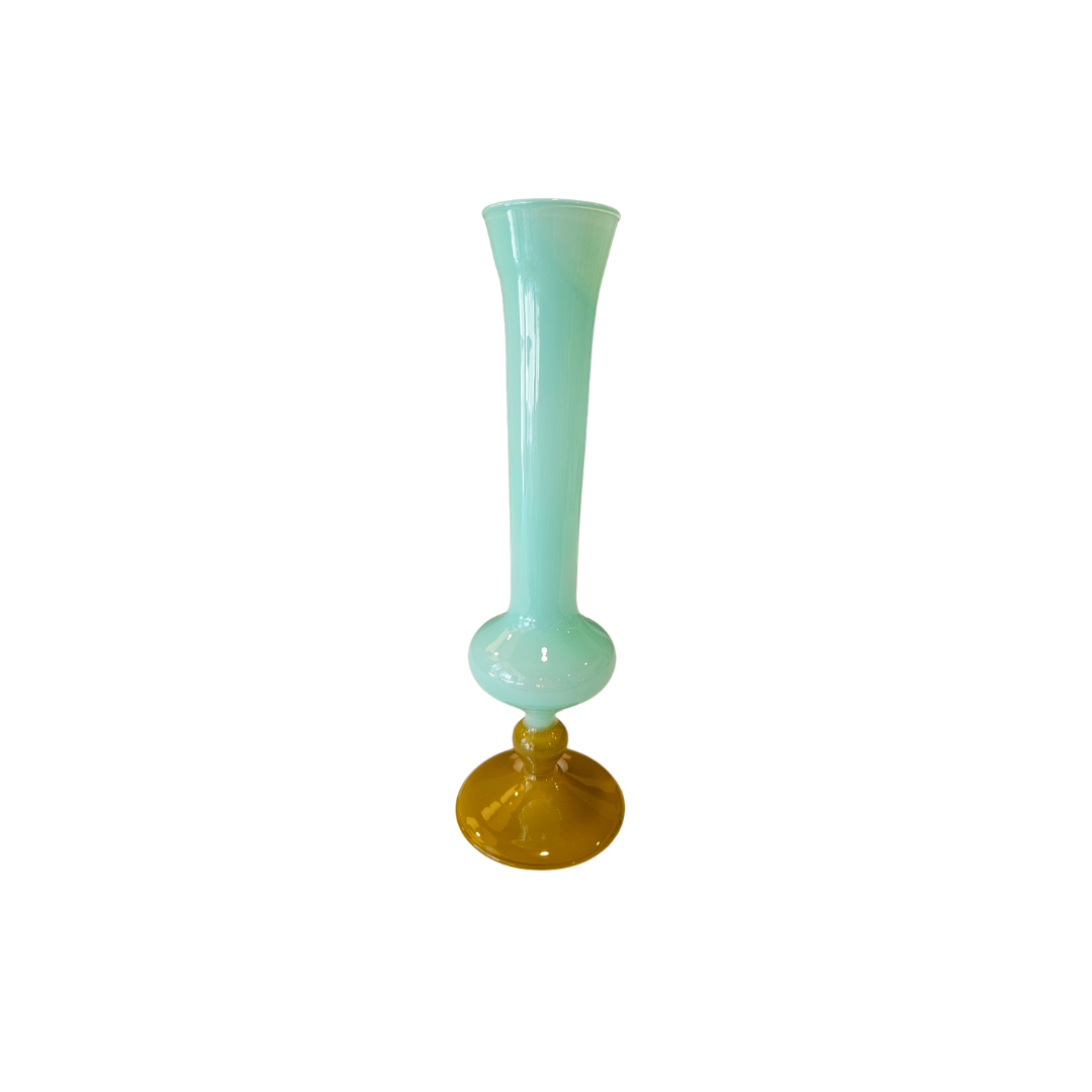 Aqua Moss Bud Vase {Flute}