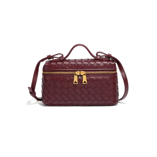 Woven Top Handle Bag {Wine}