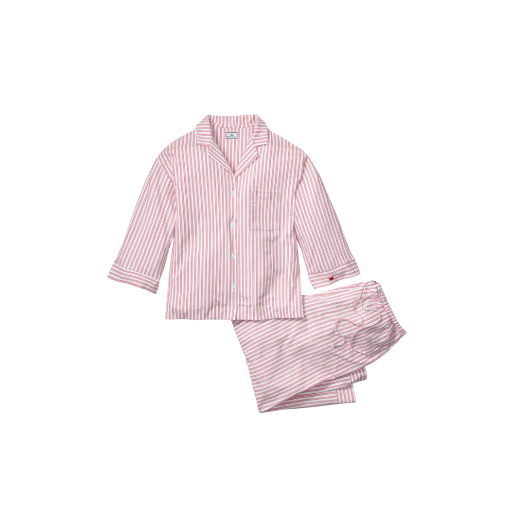 Olivia Wide Leg Pima Pajama Set {Antique Red Ticking}