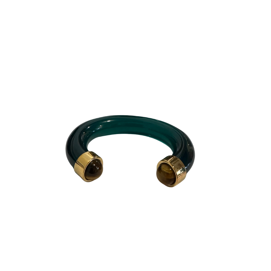 Lucas Jack Emerald Green + Tigers Eye Bangle