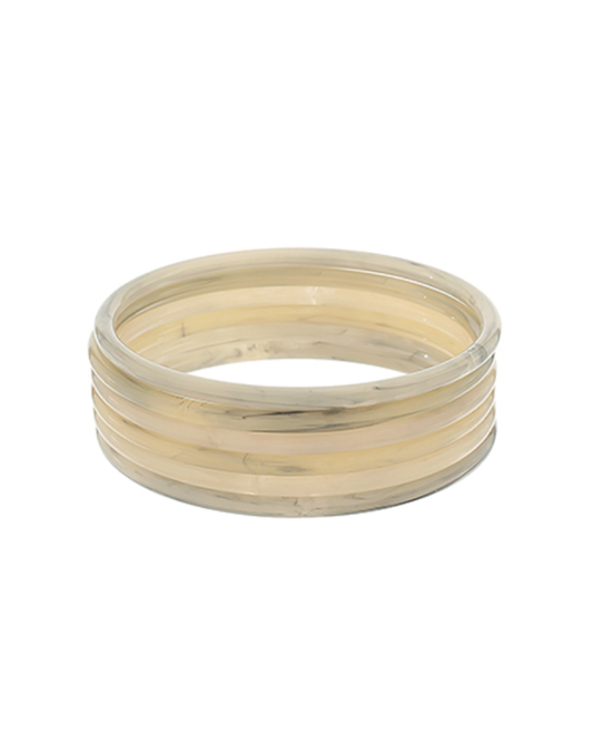 Lucite Bangle Set {Beige}