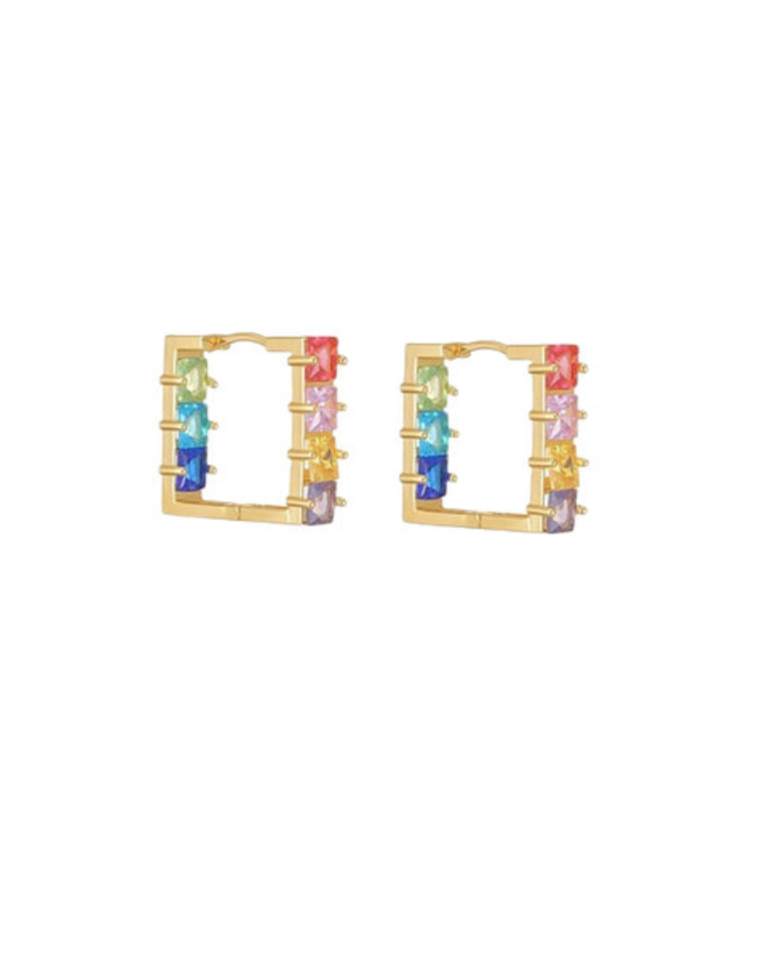 Multi Color Square Hoops