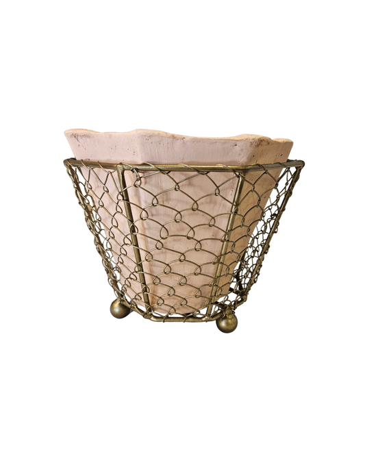 Terracotta Planter with Brass Wrap{Med}