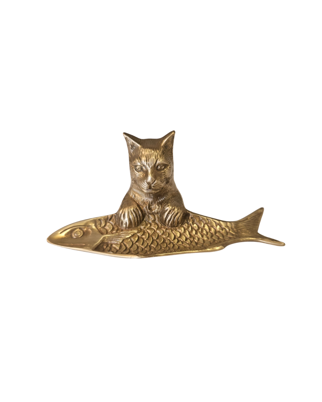Brass Cat and Fish Tray