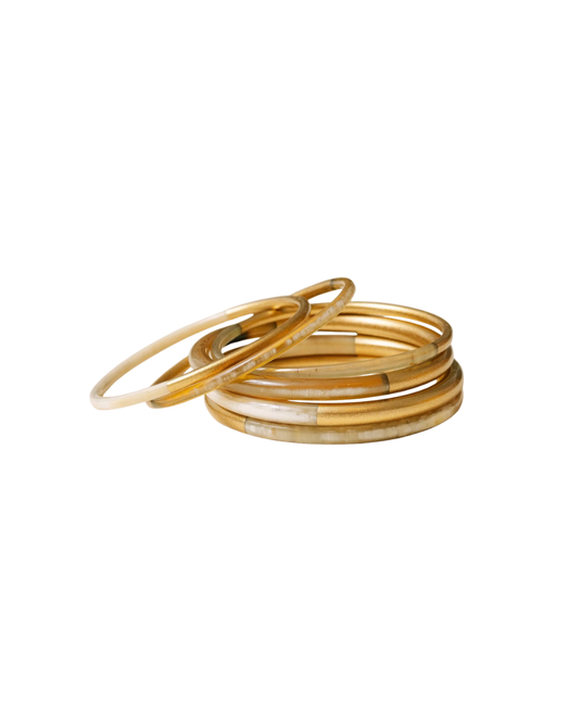 Metallic Gold Mix Bangle Set
